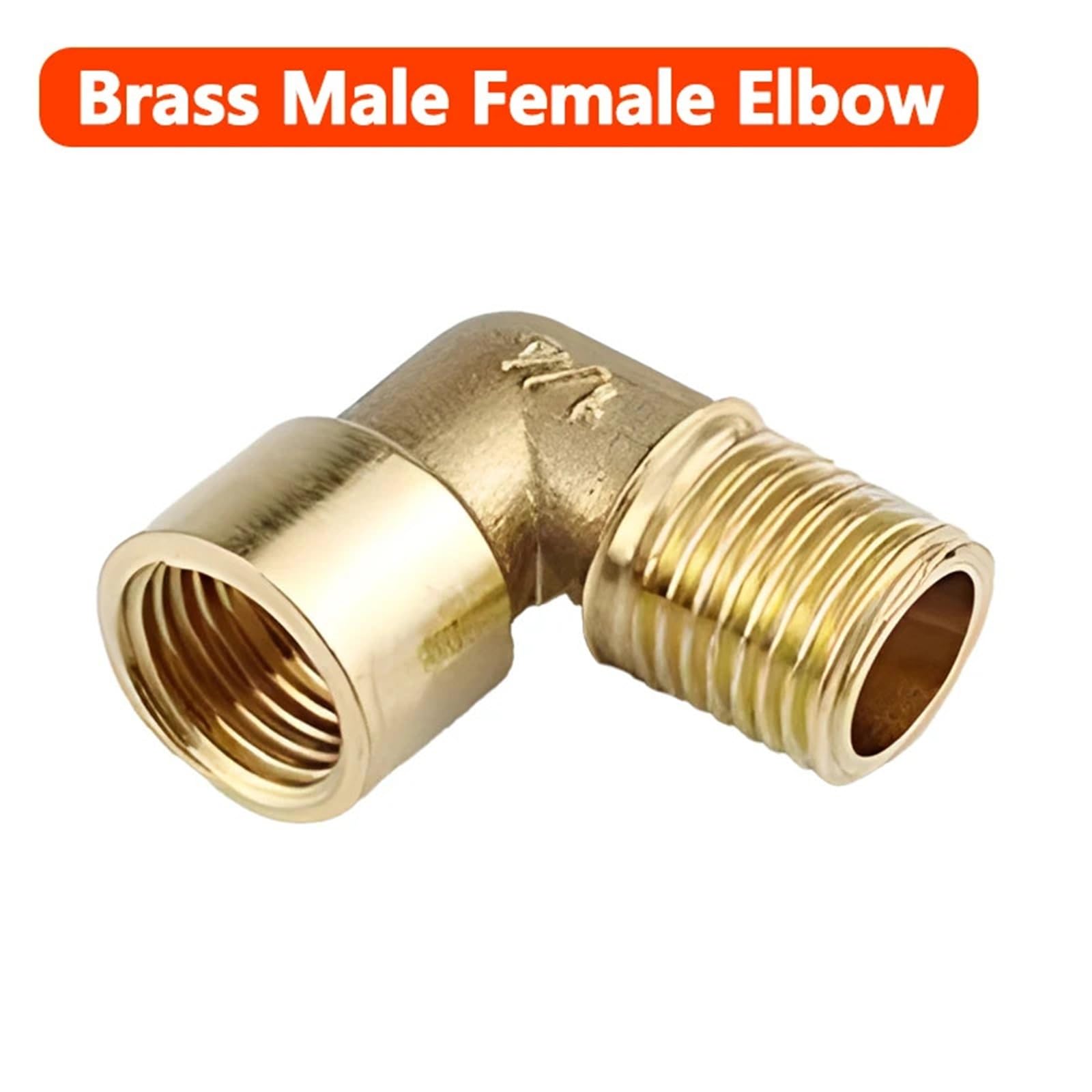 Tubo de latón para fontanería neumática, rosca macho/hembra, adaptador de cobre de 0.12 pulgadas, 1 pieza (codo macho hembra L)