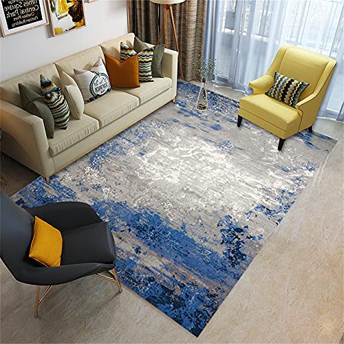 Tapis salon design moderne bleu gris pour extérieur et chambre