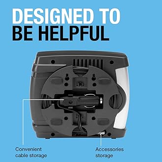 Ring Automotive RAC610 12v electric tyre inflator air compressor car pump with pressure gauge and valve adaptors for car, motorbike, bike, ball and inflatables