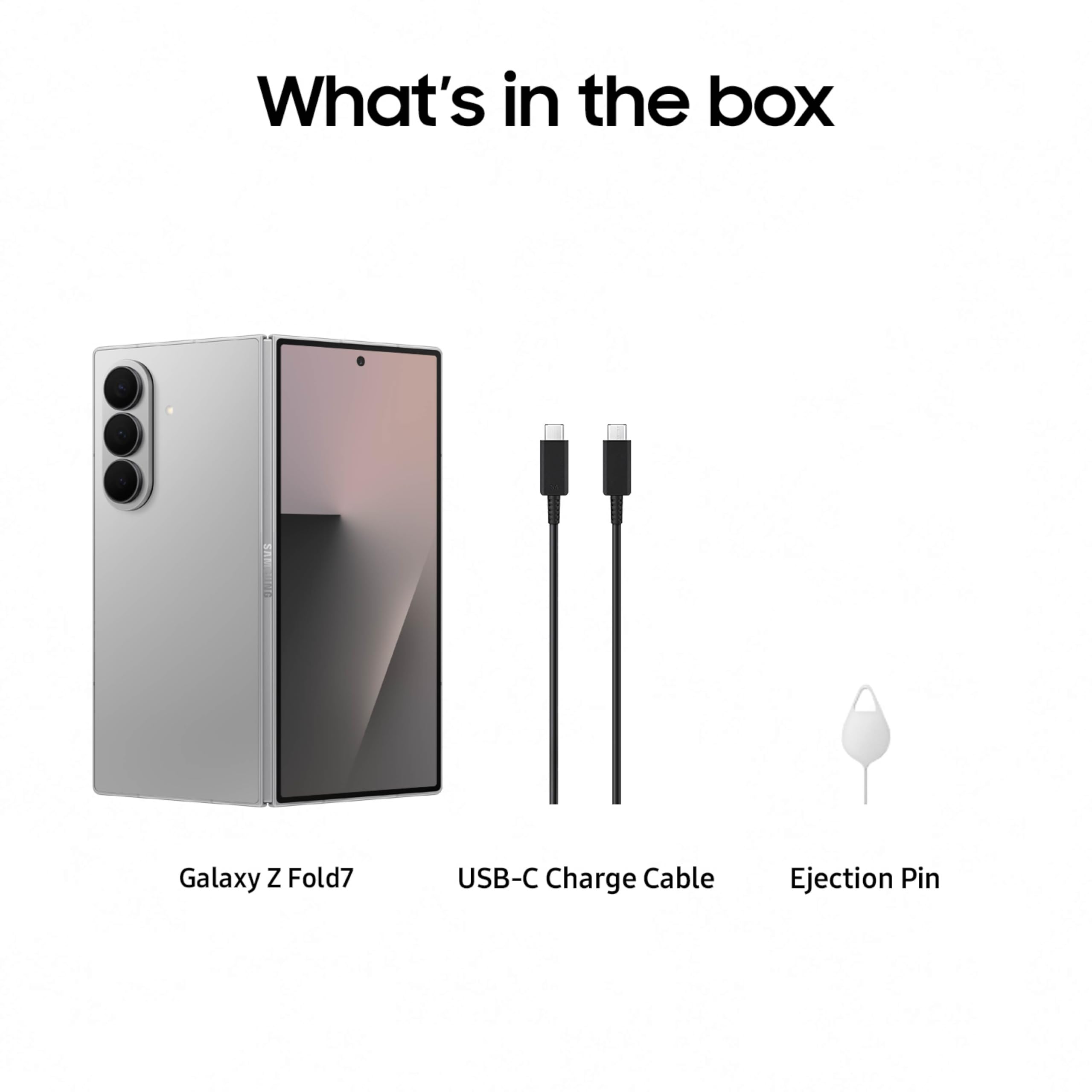 Samsung Galaxy Z Fold7 Cell Phone, 256GB AI Smartphone, Unlocked Android, AI Photo Edits, Large Screen, Long Battery Life, 2025, US 1 Yr Manufacturer Warranty, Silver Shadow