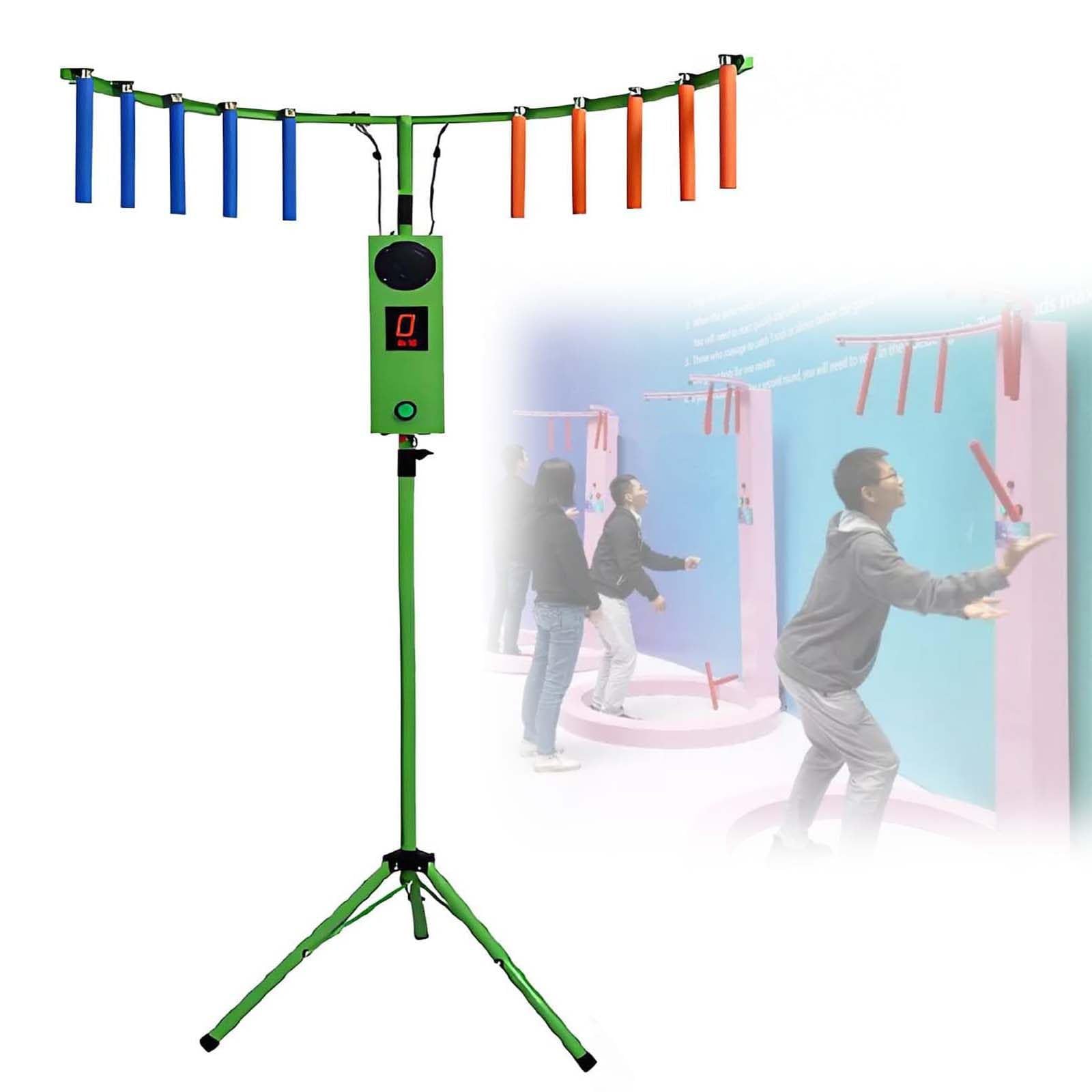 DPLWJPP Portable Reaction Speed Training Arcade Game Drop Stick Challenge Game Machine Arcade Game Catch Stick for Party Rentals Carnivals Enhance Hand Eye Green