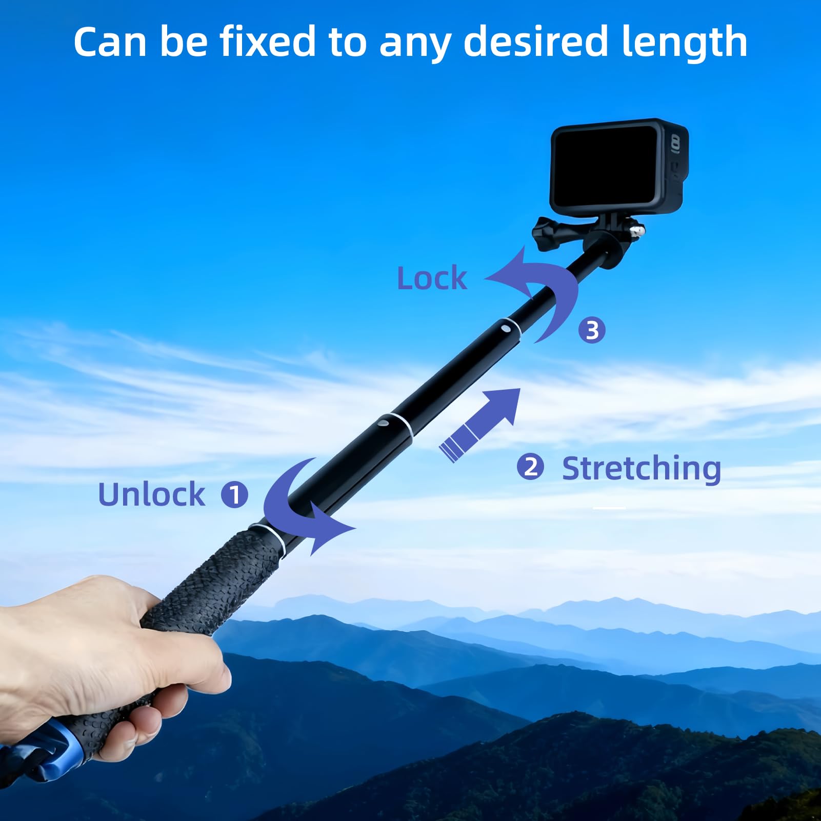 92cm Wasserdicht Selfie Stick Ausziehbar 29–92 cm für
