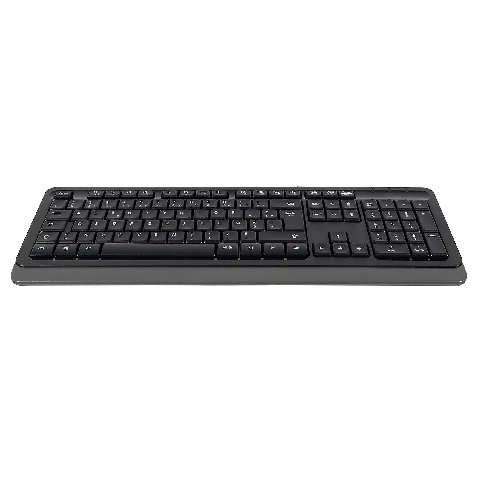 INOVU BW10 (AZERTY, Français) - Clavier PC USB - Usage bureautique/​multimédia - Résiste aux éclaboussures - Filaire - Touches multimédia - Confort de Frappe - Noir