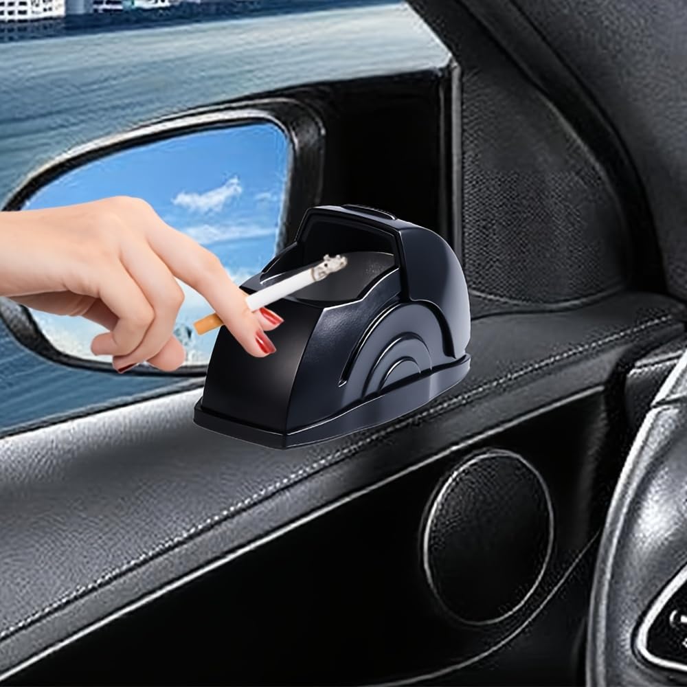 Mautoply Car Ashtray with Lid - Smokeless, Smell Proof Portable Ash Tray for Cup Holder or Window Mount | Leakproof Dustproof Auto Accessories Gift for Men Women (Fits All Vehicles)