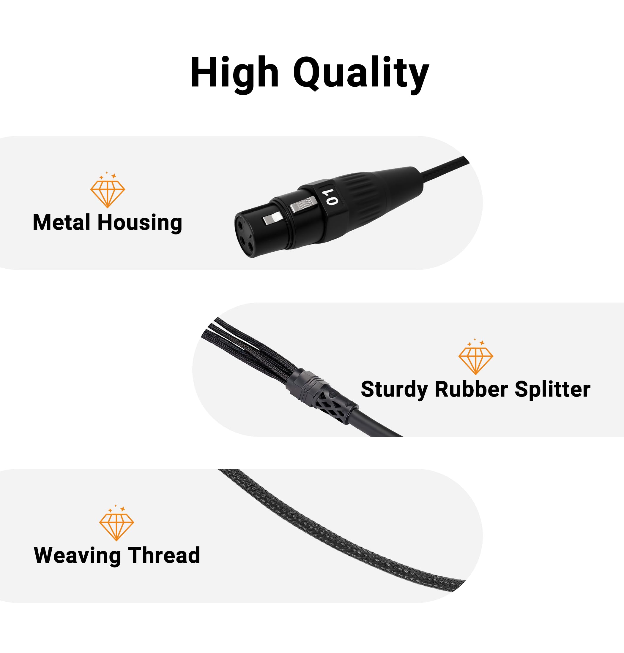 Jamesin Cavo a serpente XLR a 4 canali maschio a femmina, 1,8 m, con cavo audio microfono codificato a colori, per palco e studio di registrazione, può essere utilizzato con qualsiasi dispositivo con