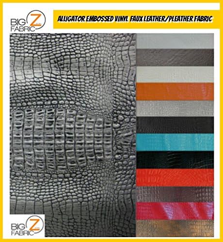 Alligator Embossed Vinyl Faux Leather Pleather Fabric by The Yard DIY Upholstery Accessories (Charcoal)