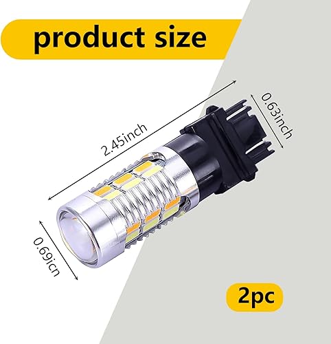 Miniatura 2 de ZBGUN T25 3157 20SMD - Luz intermitente de doble color con proyector, repuesto para luces de freno de freno trasero, par de 2 interruptores ámbar