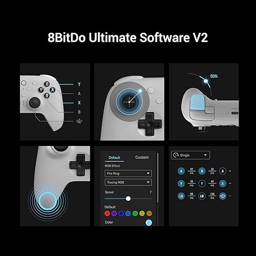 Miniatura 7 de 8BitDo Ultimate 2 - Controlador Bluetooth para Switch, Switch 2, PC y Windows, Controlador Switch Pro con joysticks TMR, gatillos táctiles/Hall