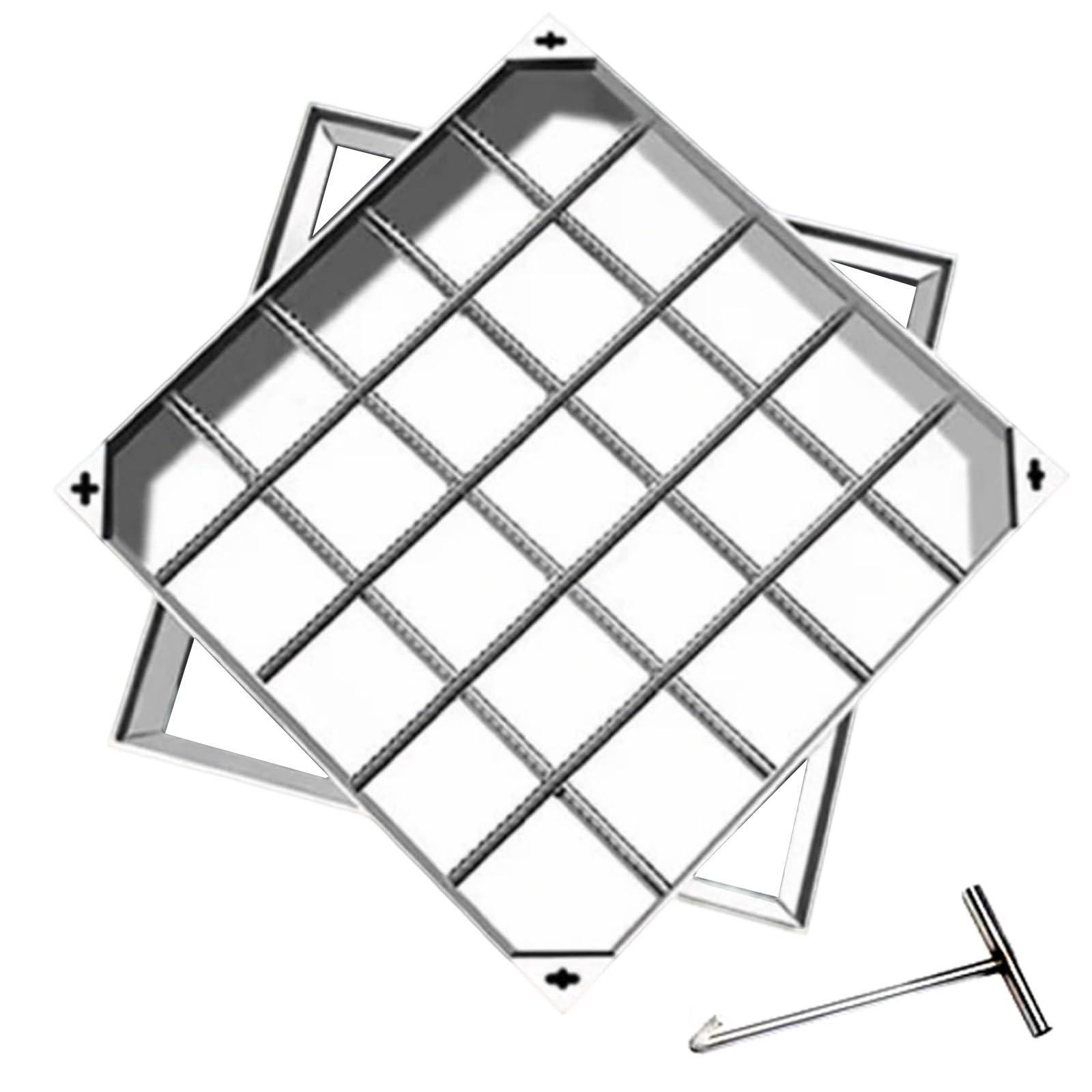 Trappe de fosse septique en inox pour terrasse et jardin épuré