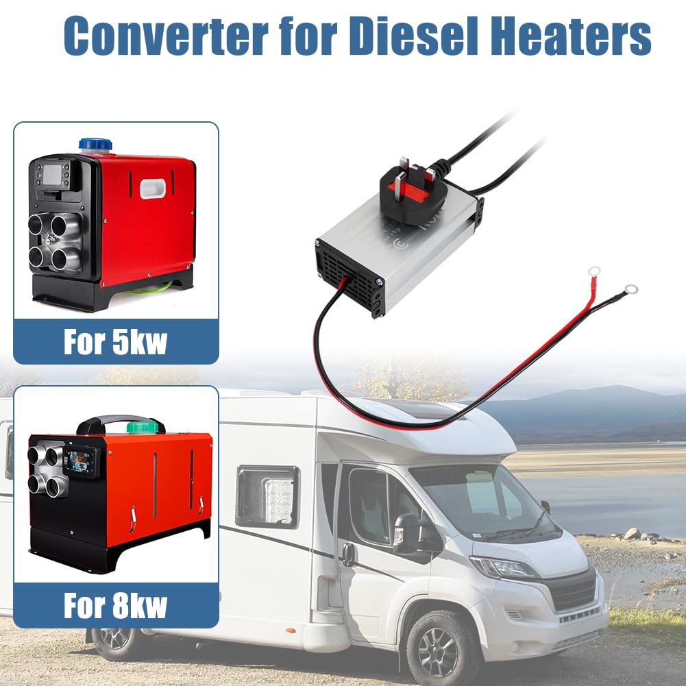240V to 12V Power Converter Adapter, Diesel Heater 12V Power Supply Adapter, AC-to-DC Transformer for 5KW/8KW Diesel Parking Heater Transformer Power Converter for Indoor Use in RVs, Caravans — view 5