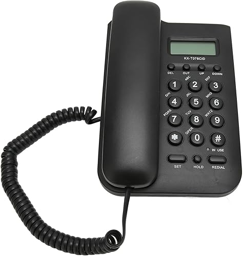 Teléfono con cable, teléfono fijo con cable de escritorio con altavoz para negocios, identificación de llamadadevolución de llamadas, teléfono fijo