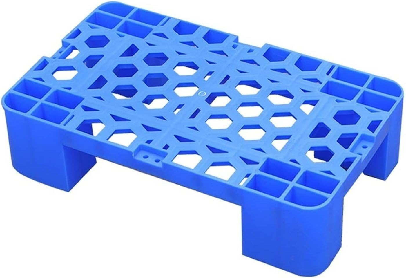 Material nuevo de alta capacidad de carga Estantería de almacenamiento de paletas de plástico de cuatro patas de malla resistente for jardín, interior, portátil, 3 tamaños(Blue-1pack,30x50x12cm)