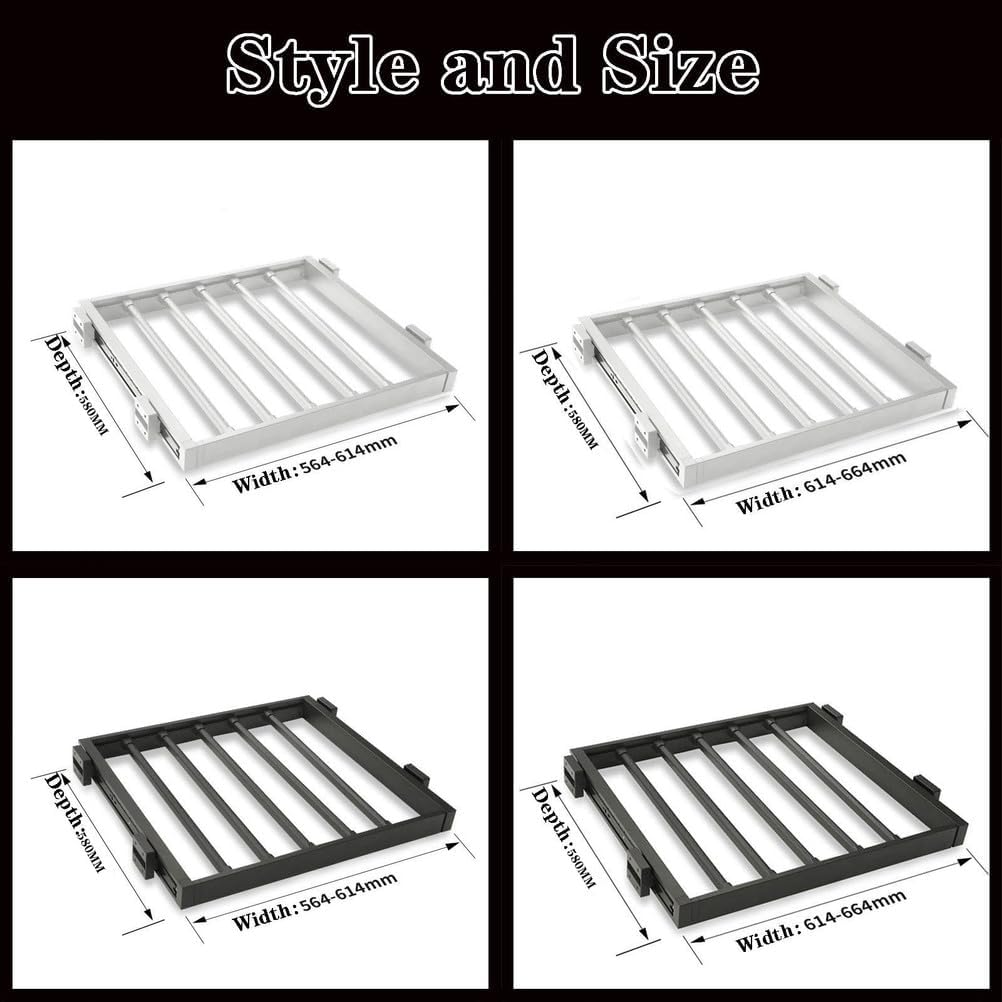 SFKLYU 伸縮式引き出し式ズボンラック。洗濯機の上でズボンを干したり収納したりするのに最適。多機能で隠し収納可能なズボンラック,