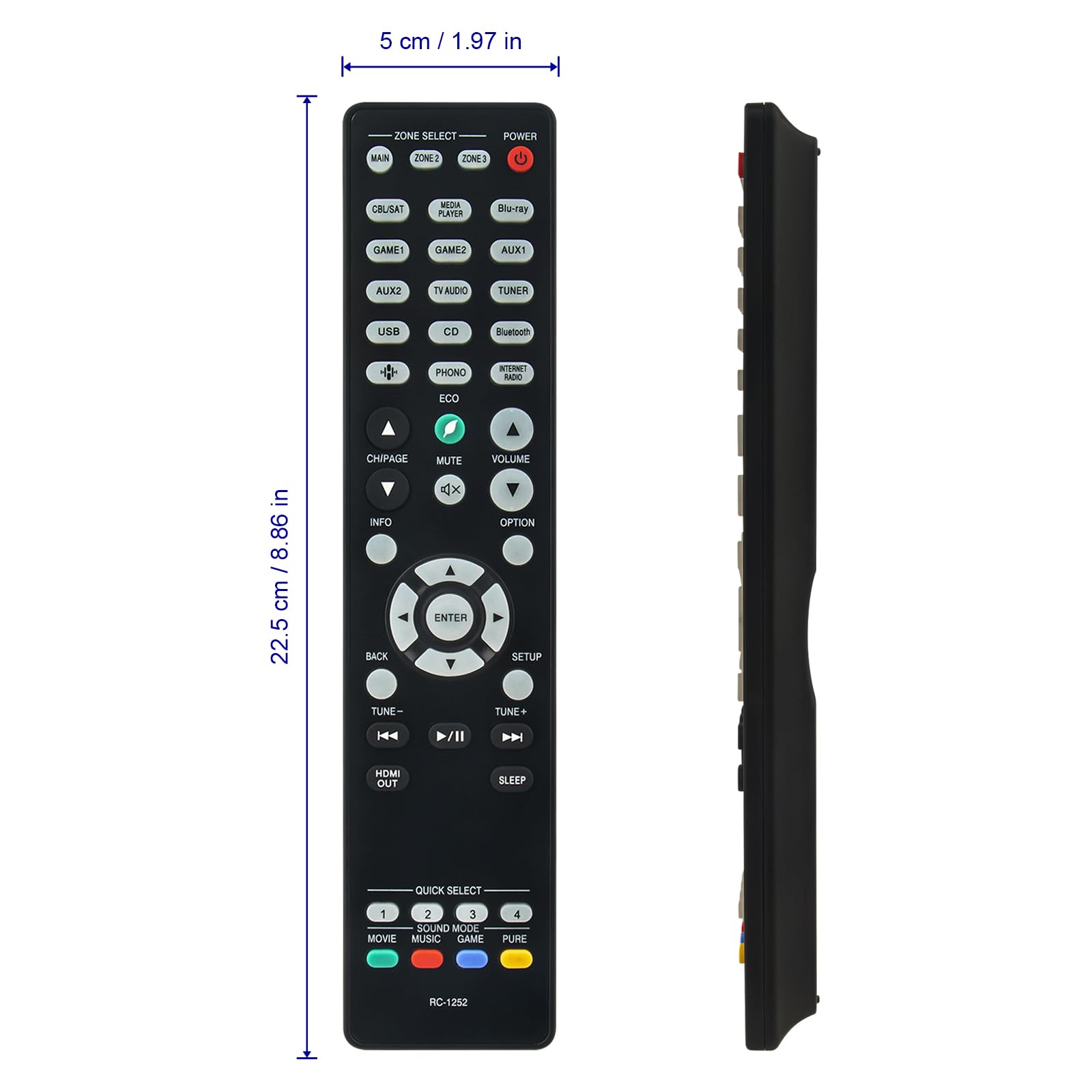 Amazon.com: RC-1252 Replace Remote Control Compatible with DENON