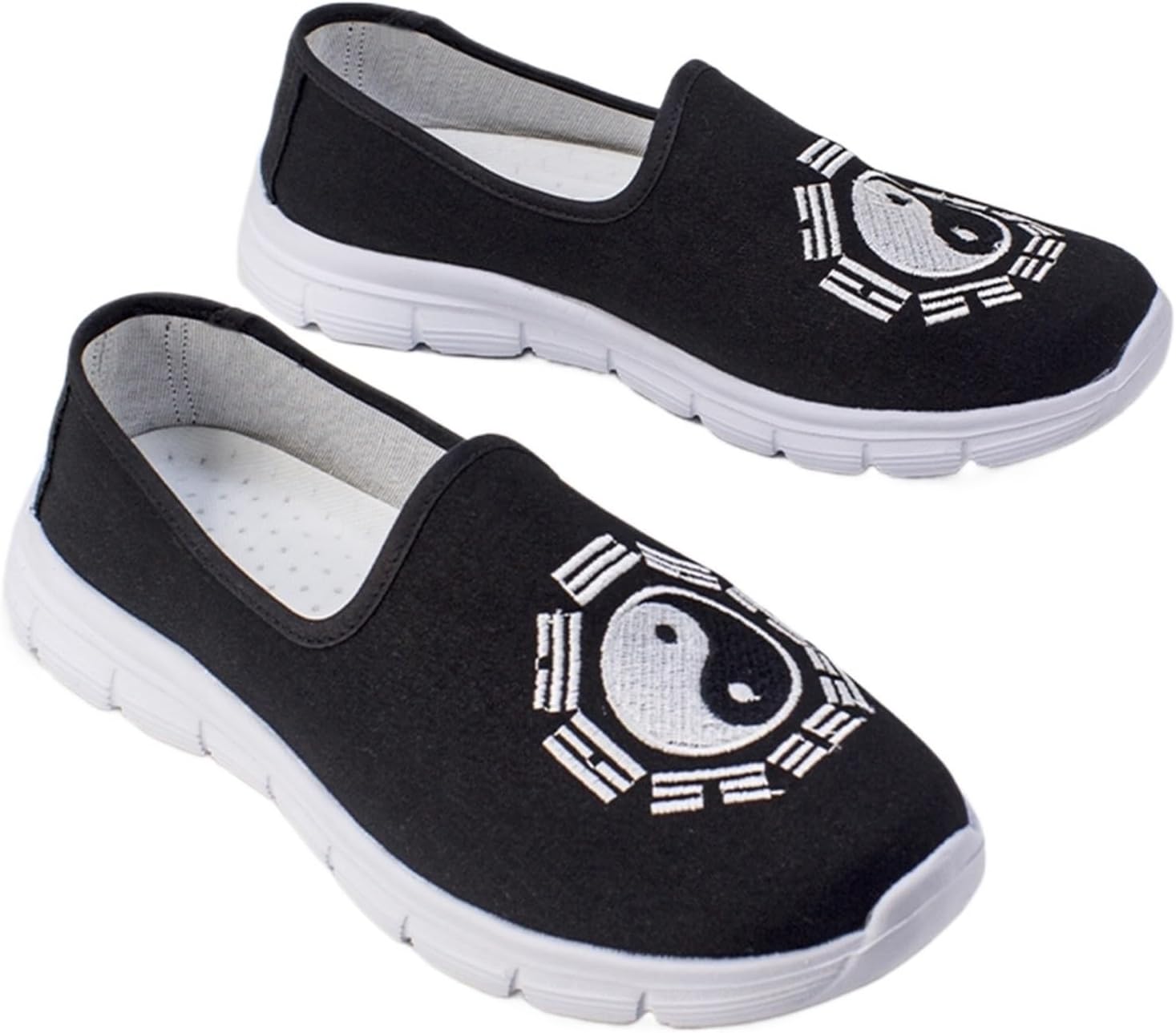 Gossip Chart Martial Arts Non-Slip Tai Chi Shoes Breathable Retro Versatile Kung Fu Shoes for Men Women Wushu, Karate, Practice Canvas