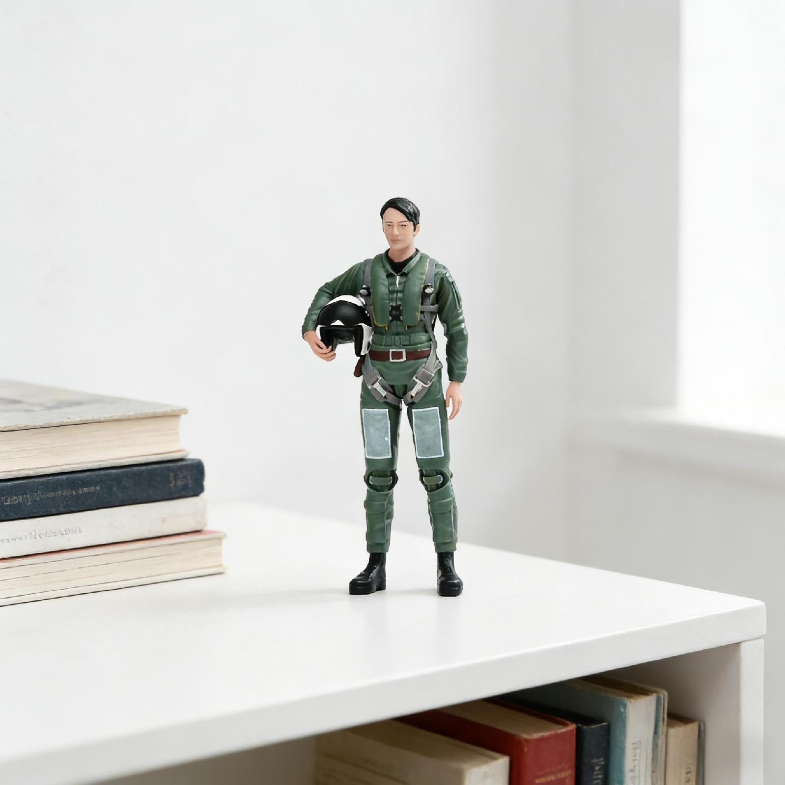 Miniaturfigur 1/24 Maßstab Officer Mini Resin Modell Diorama Sammlerfigur Authentischer Look Präzise für Sammler Regal Dekoration, Male