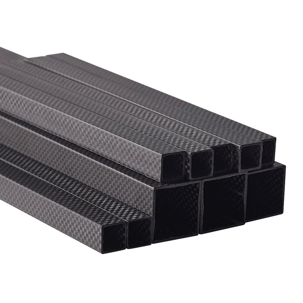 Tubo quadrato in fibra di carbonio pieno 3K da 1000 mm, tubo rettangolare cavo opaco ad alta resistenza(22x22x18mm)
