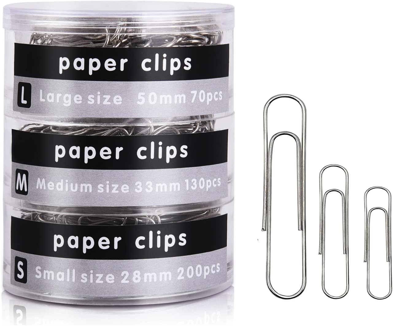 400 Pcs Paper Clips, Large Paper Clips, Paperclips Assorted Size, Jumbo Paper Clips Medium, Small Paper Clips for Office Supplies