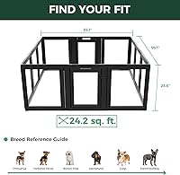 Vista 6 de FXW AuraSpace - Corral acrílico para perros de interior para cachorros y perros pequeños, 24 pulgadas, 12 paneles, negro
