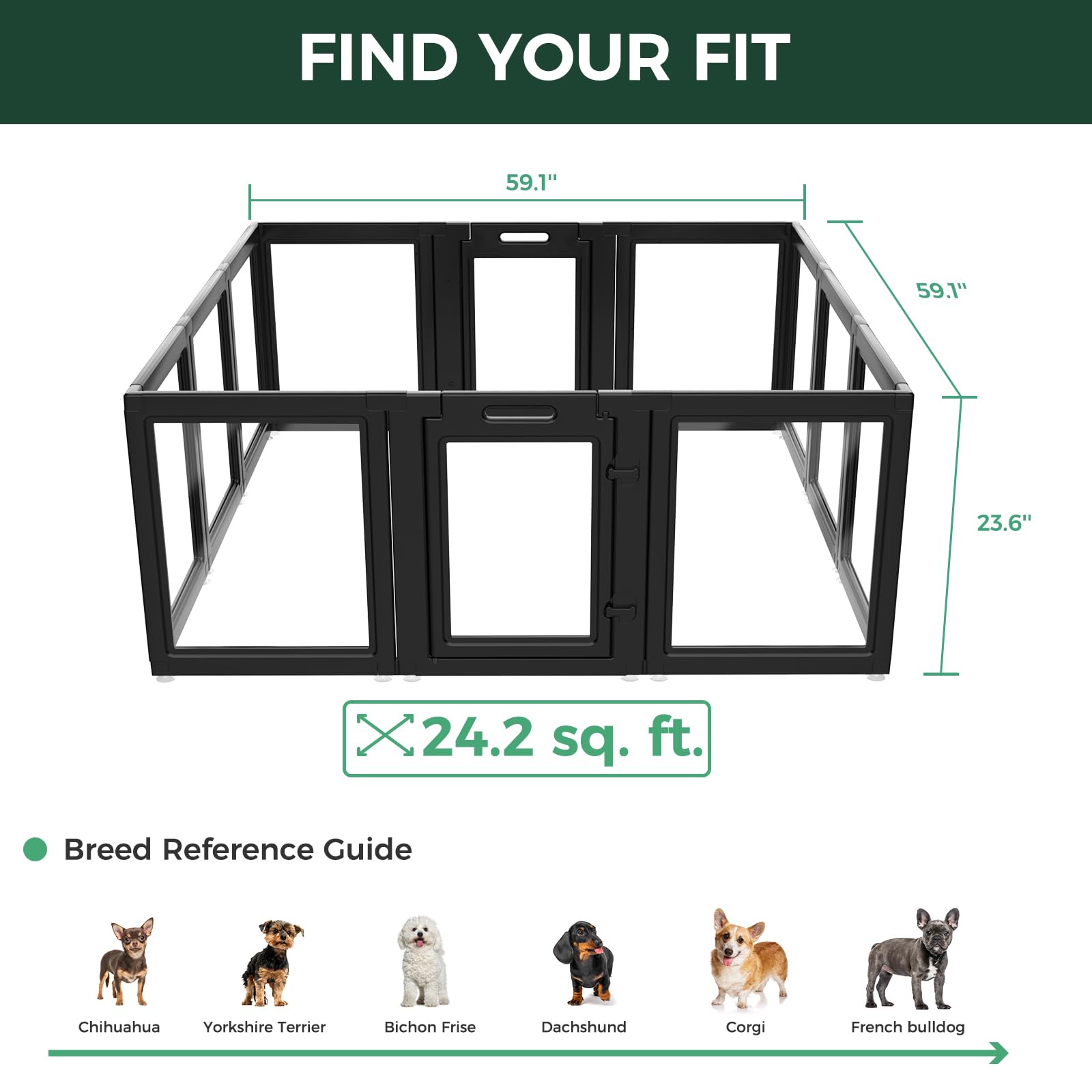Amazon.co.jp: FXW AuraSpace アクリル屋内犬用ベビーサークル 子犬と