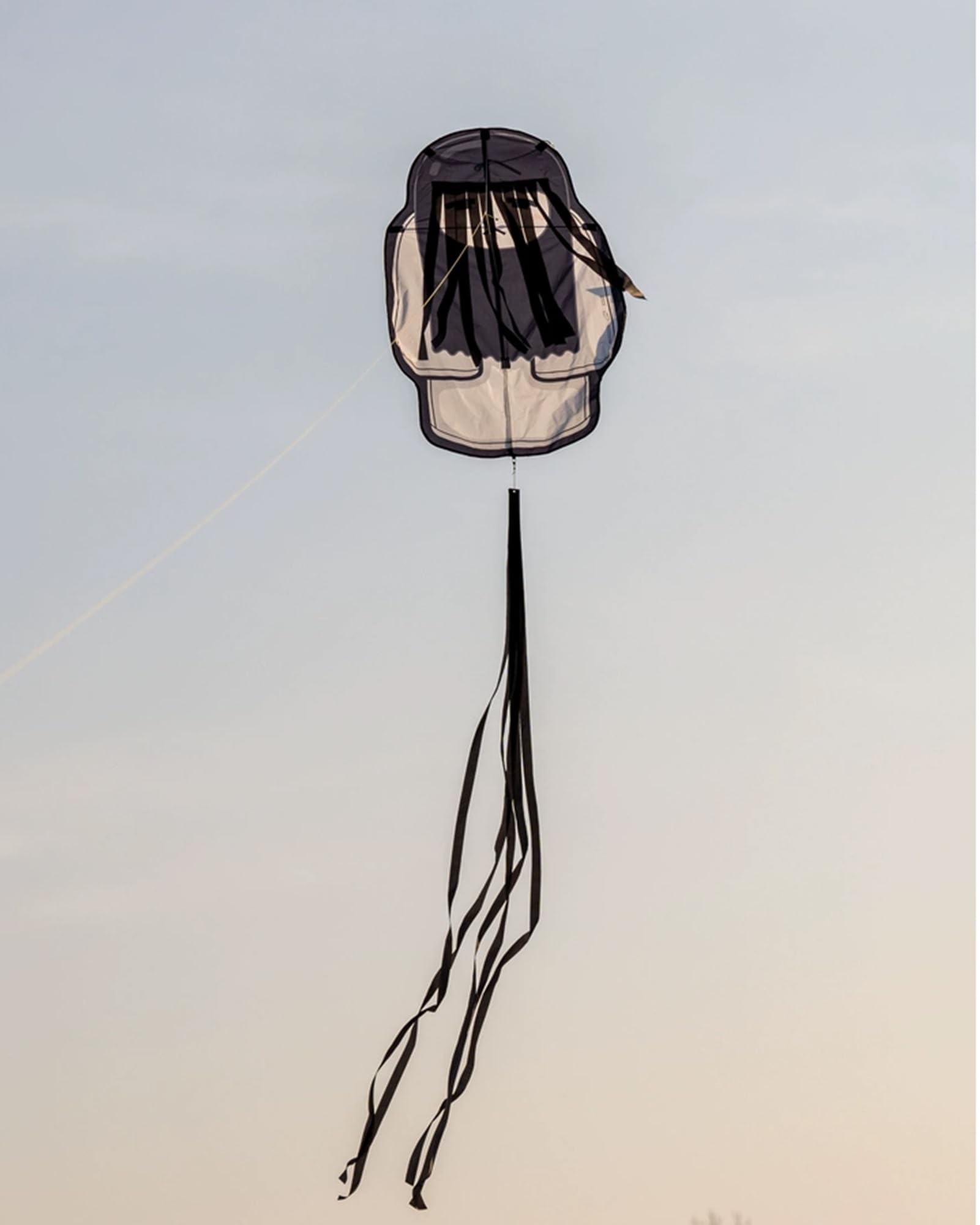 Cerf-Volant Monoligne Mignon Fantôme pour Adulte avec Bobine Et Connecteur, Poteau en Polyester Et Fibre De Verre 210T pour Une Utilisation en Extérieur(39x63in)