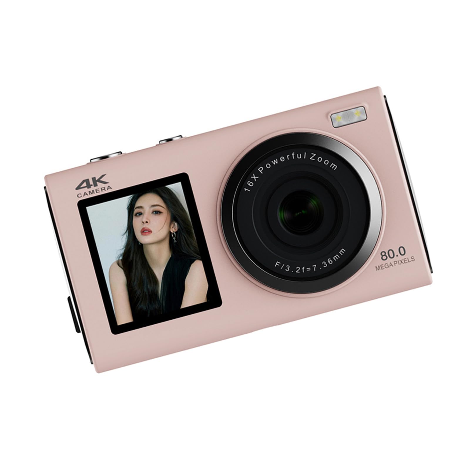 Fotocamera a doppio schermo da 80 4K con batteria a lunga durata e facile per fotografi adolescenti Viaggiatori Studenti Fotocamera digitale per adolescenti Principianti