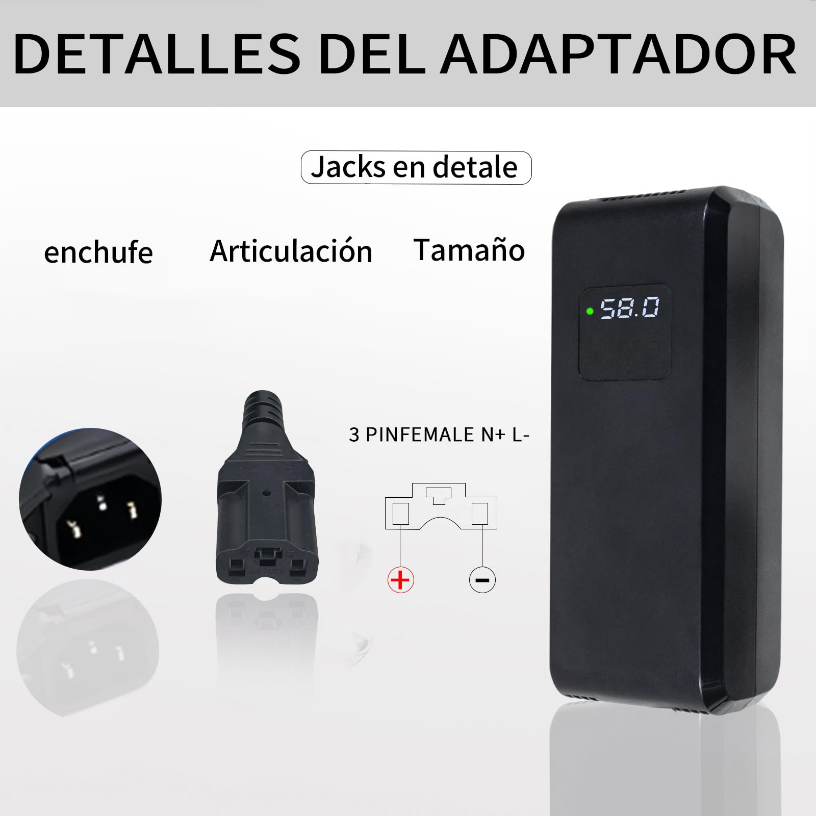 Caricabatterie al piombo acido da 58 V e 4 A per 48 V con display a LED per visualizzare la tensione di carica in tempo reale