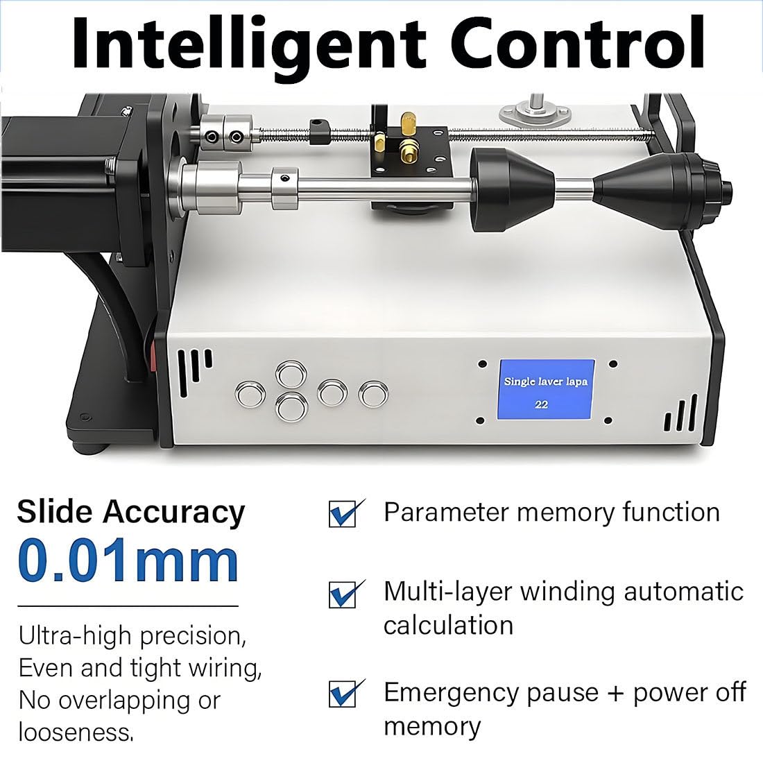 Avvolgitrice Automatica per Bobine con Schermo LCD, velocità Regolabile 120-900 RPM E Allineamento Filo Automatico, Ideale per Fili Metallici, Fili di Seta