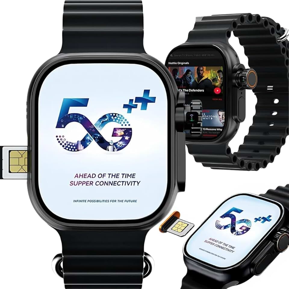 Smartwatch Relógio Inteligente 5G Ultra 3 AI, 16GB, com Pulseiras de 49mm, Tela AMOLED, CHIP, Câmera, NFC, ChatGPT, GPS, Masculino, Multifuncional, Resistente à Água, Moderno (Preto)