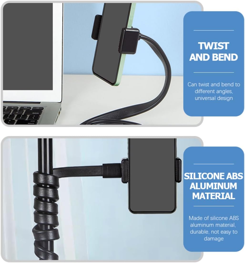 VALICLUD Flexible Phone Stand Bendable Holder for Phone, Black Abs image 3