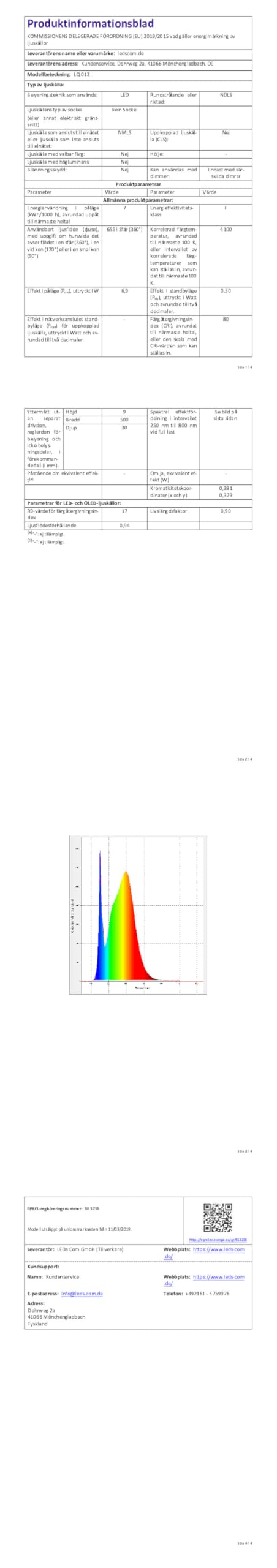 ledscom.de LED Unterbau-Leuchte SIRIS weiß matt mit Bewegungsmelder, flach, je 50cm, je 655lm, weiß, 3er Set