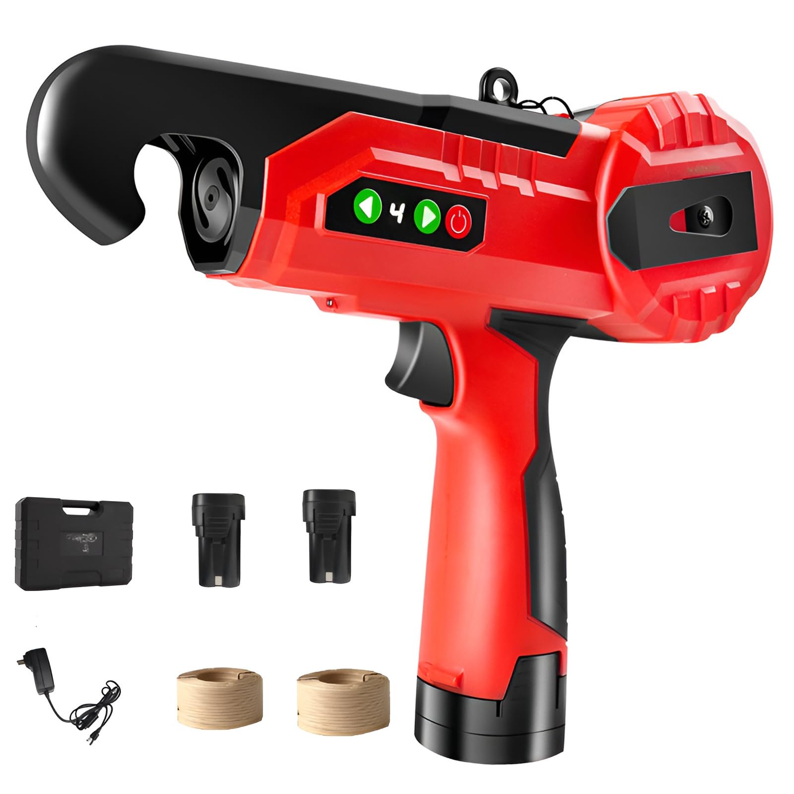 CVJdfhRE plant ties， Garden Vineyard Binding Tape Machine with 2 Roll Tapes, Batteries, Tying Tool, 25mm Diameter
