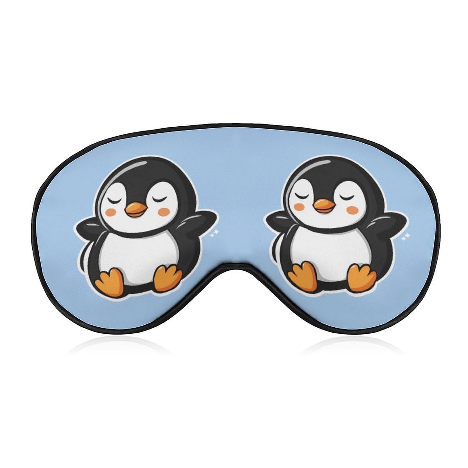 Cartoon Penguin Sleeping Sleep Mask Eye Shade Cover Adjustable Strap for Travel Lunch Break Women Men