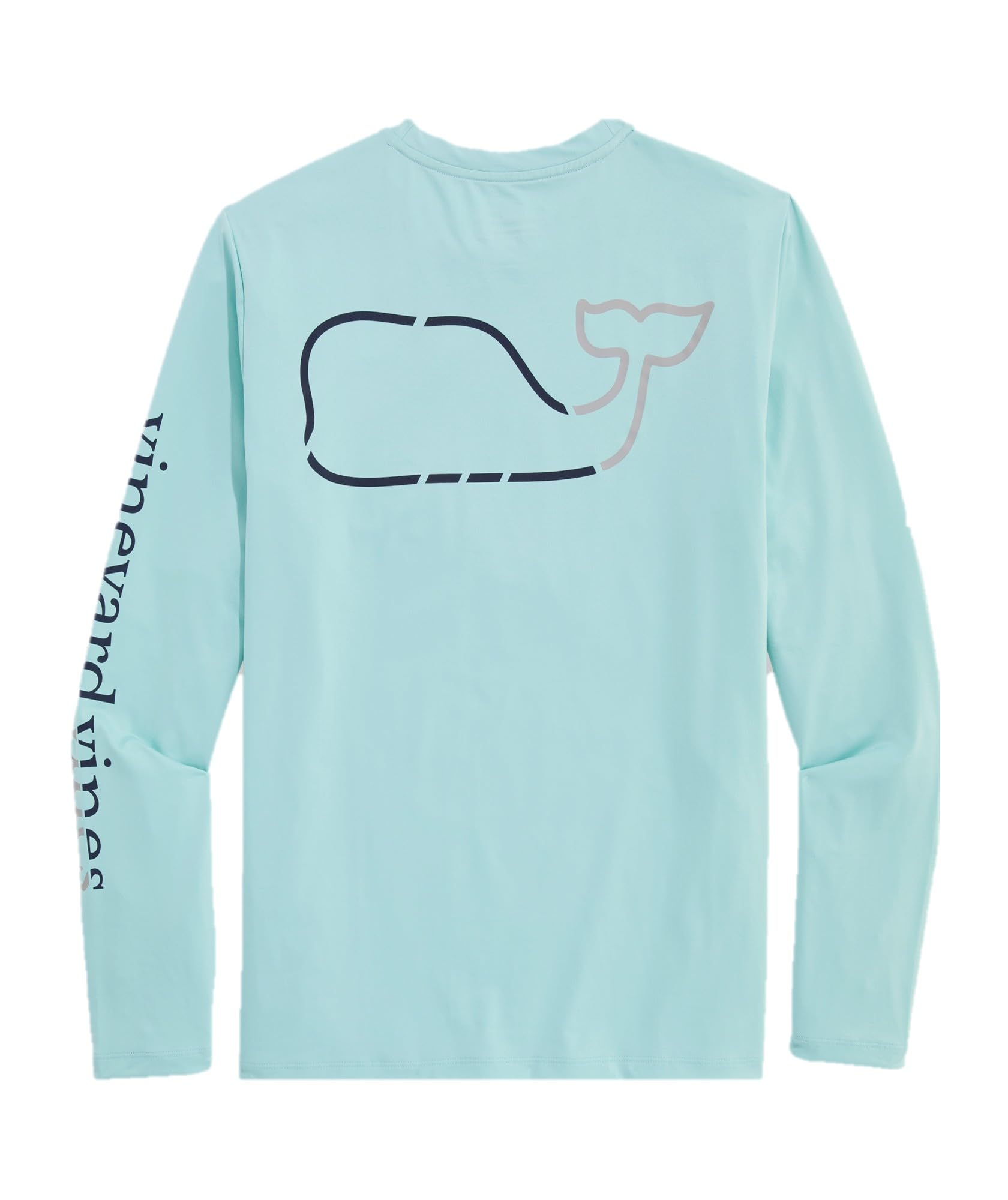 Vineyard Vines Mens OTG Whale Outline Long-Sleeve Harbor Performance Tee