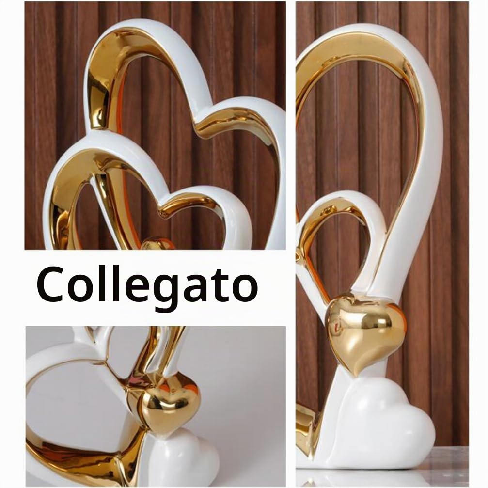 Statua in Ceramica Heart Deco, Moderna Scultura Astratta Deco, per Decorazione Camera da Letto Decorazione Tavolo Ufficio Appartamento Sculture E Statue,B White