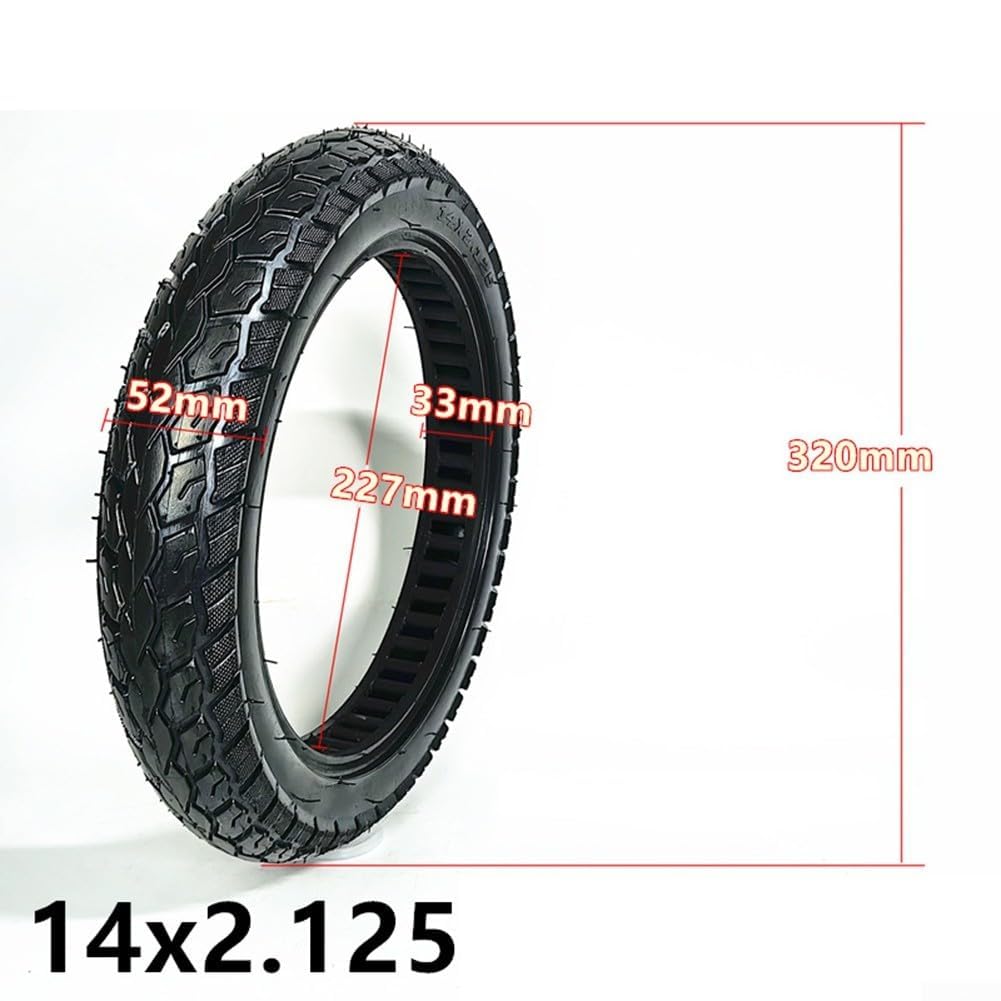 Pneumatici pieni da 14 Pollici in Gomma Piena per Bicicletta 14x2.125 antiforatura, Pneumatici di mbio per Scooter Elettrico, Pneumatici per Scooter Elettrico per impieghi gravosi, per Bici elett