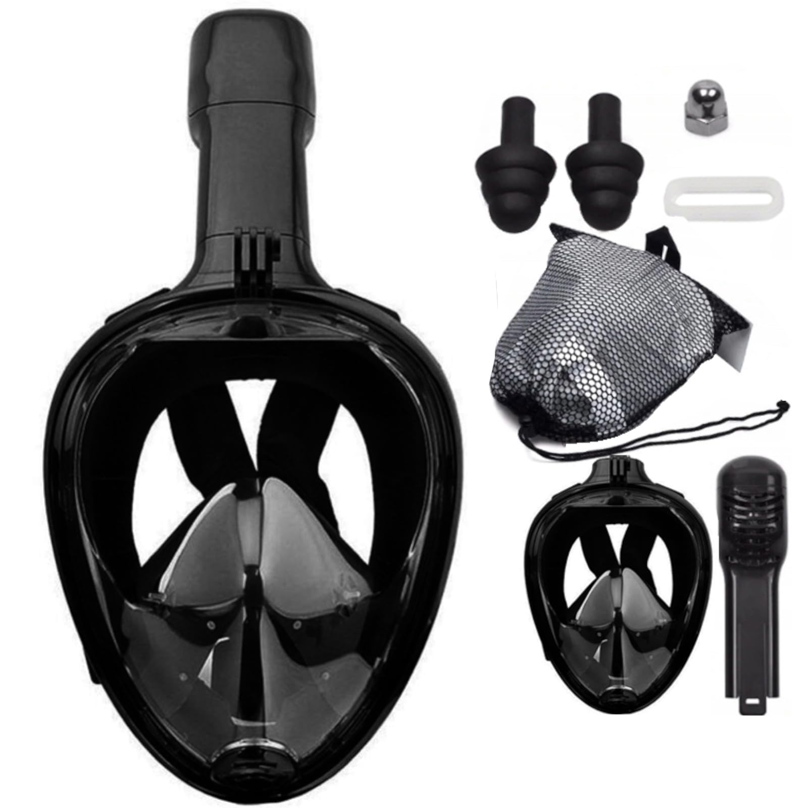Retoo Schnorchelmaske Tauchermaske Vollmaske für Erwachsene und Kinder L XL Vollgesichtsmaske mit 180° Sichtfeld, Technologie Anti-Fog, Anti-Leck, Taucherbrille mit Kamerahaltung, Schnorchelset