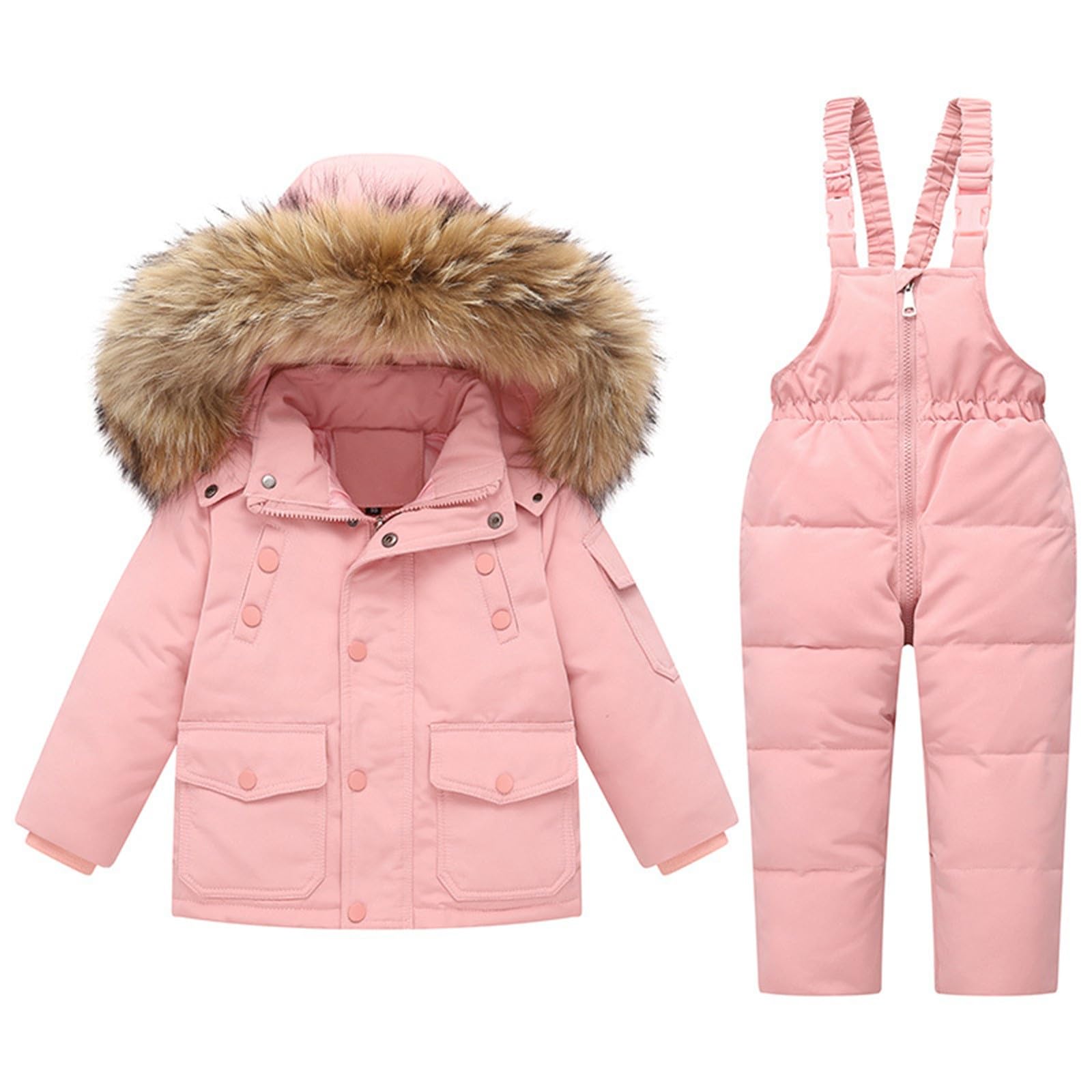 Skijacke Jungen 176-Kleinkind Baby Jungen Mädchen Kinder Daunenjacke Mit Mantel Ski-Trägerhose Schneeanzug Winter Warme Outfit-Sets