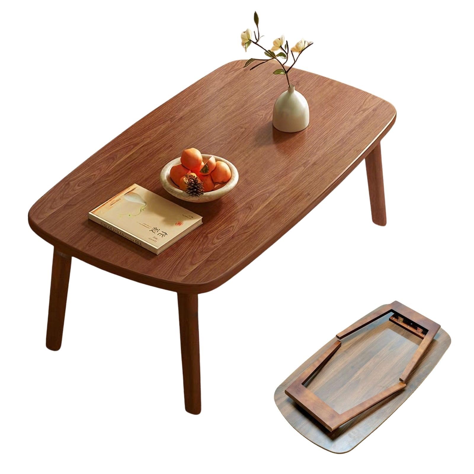 Table basse pliante en bois pour travailler au sol sans encombrer