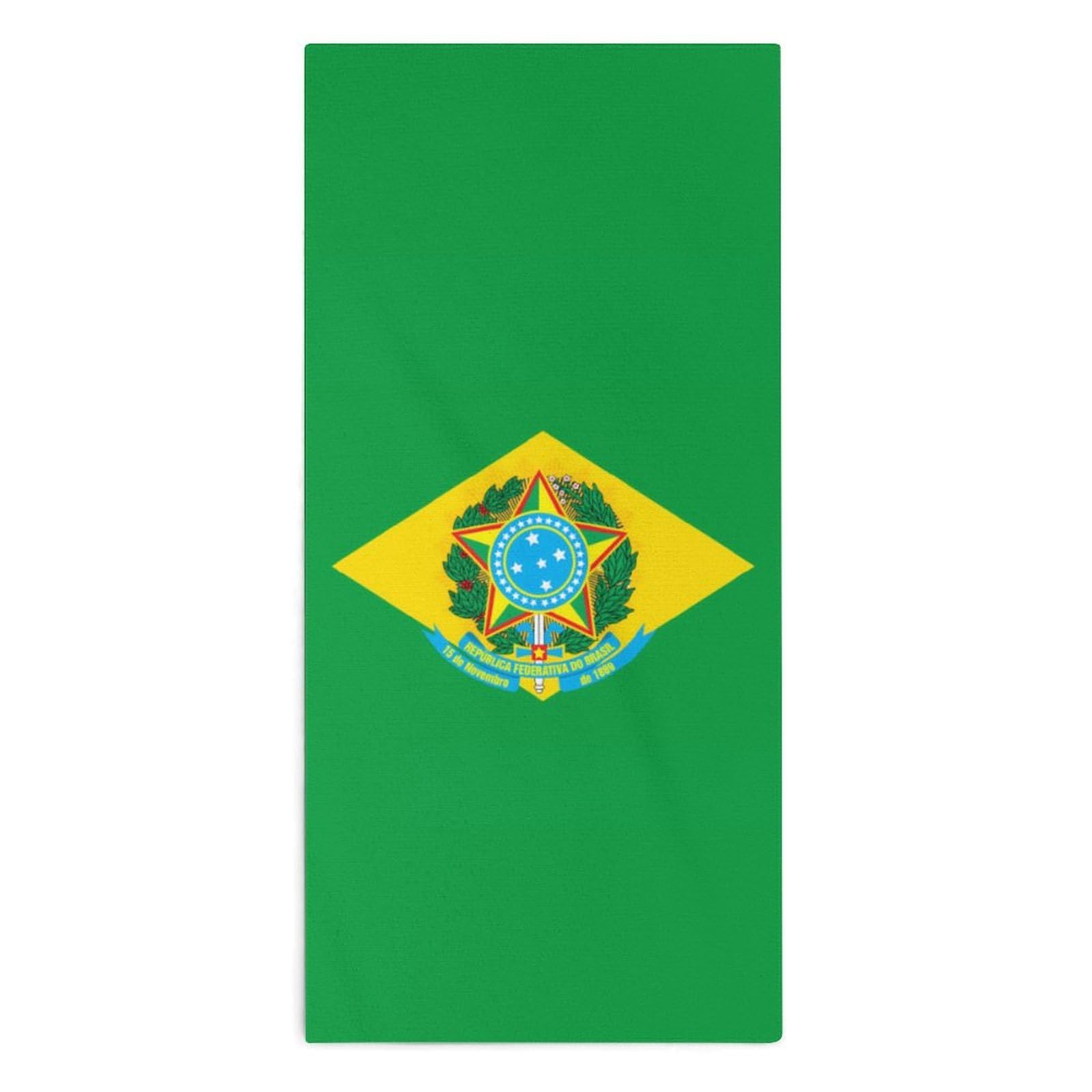 TXFBTRFSA Brazil Coat of Arms Flag Hand Towels for Adult Face Towel Bath Beach Swim Accessories