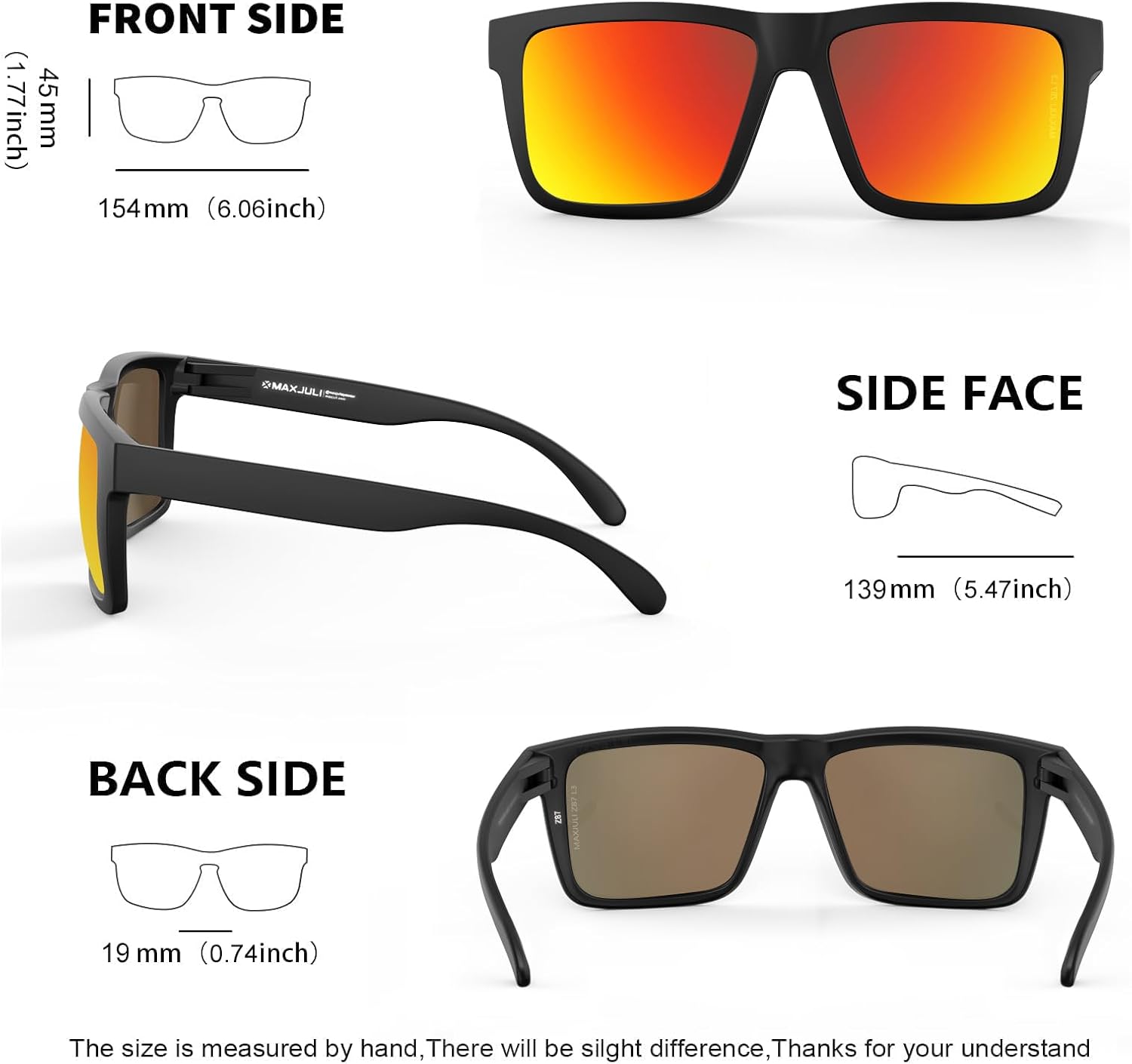 MAXJULI XXL Size Double Extra Large Z87 Sunglasses for Big Wide Heads Men TR90 Ultralight UV400 Protection Glasses 8228 - Image 4