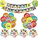 Monster Bash Party Decorations - Monster Birthday Balloons Happy Birthday Banner Cupcake Toppers for Boys Monster Party Supplies