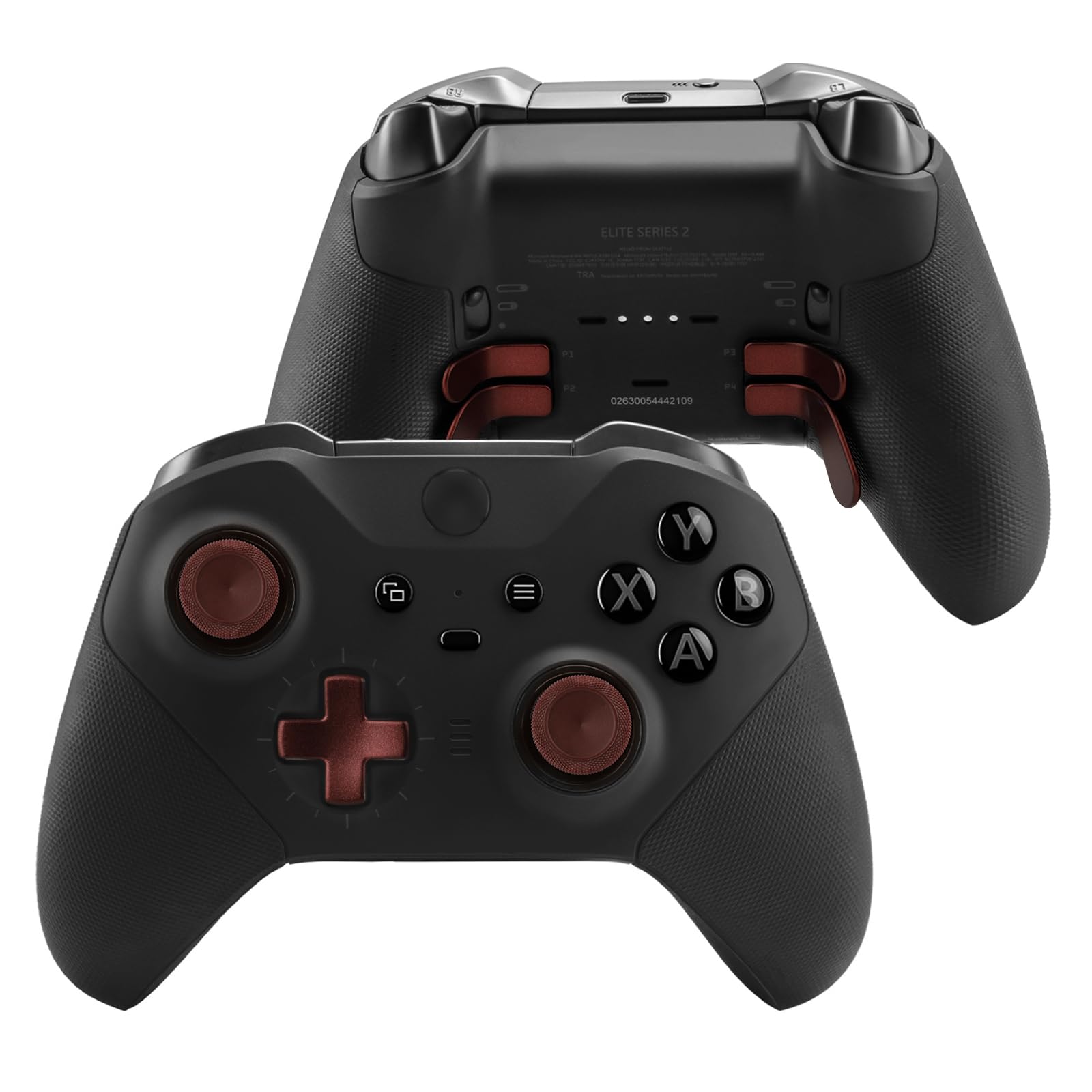 13 in 1 Component Pack Kit for Xbox Elite Series 2 Controller Metal Thumbsticks Replacement for Elite Series 2 Accessories Compatible with Xbox Elite Wireless Controller Series 2 Core (Dark red)