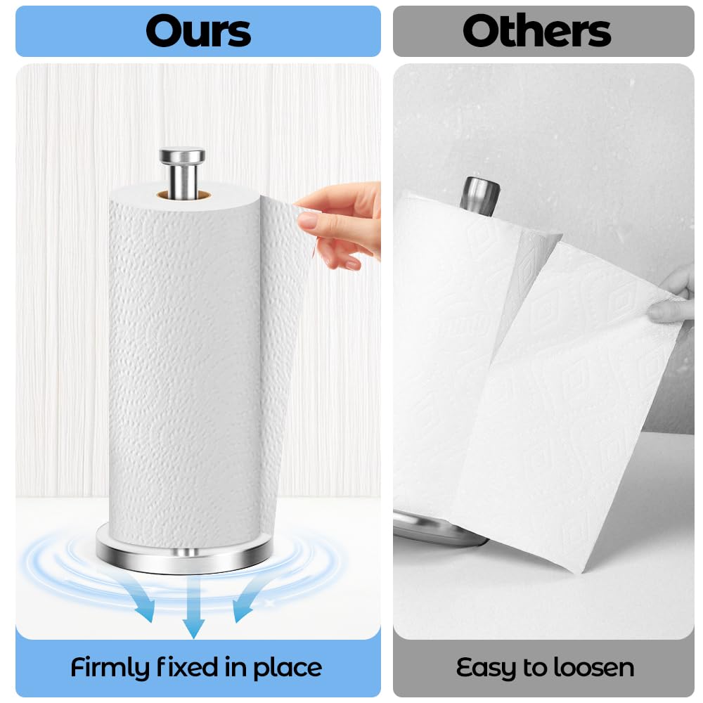 Portarotolo Da Cucina In Acciaio Inox - Autoportante, Design Classico, Base Stabile - Foto 8