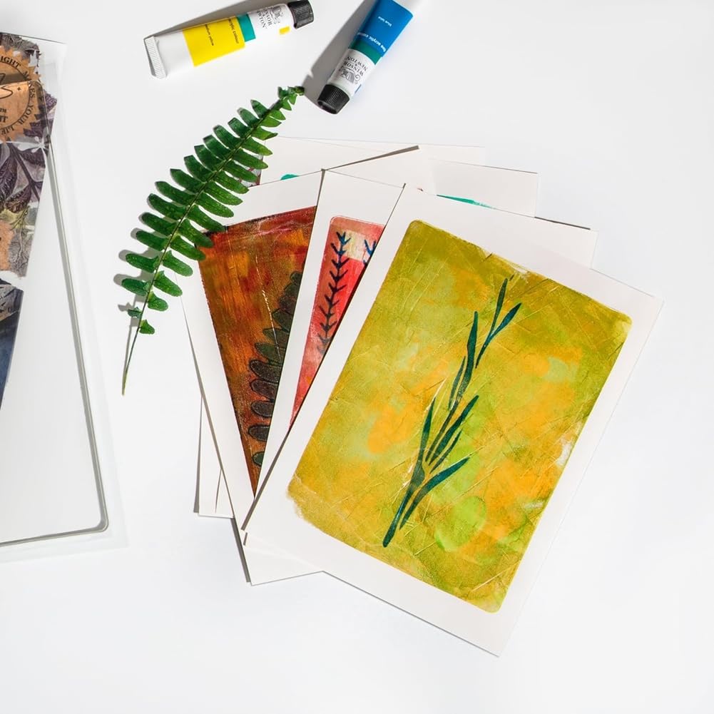 Kit de placa de impresión de gel que incluye 8 "X 10", placa de gelatina, papel de impresión, pintura acrílica para arte, monoprinting, fabricación de tarjetas