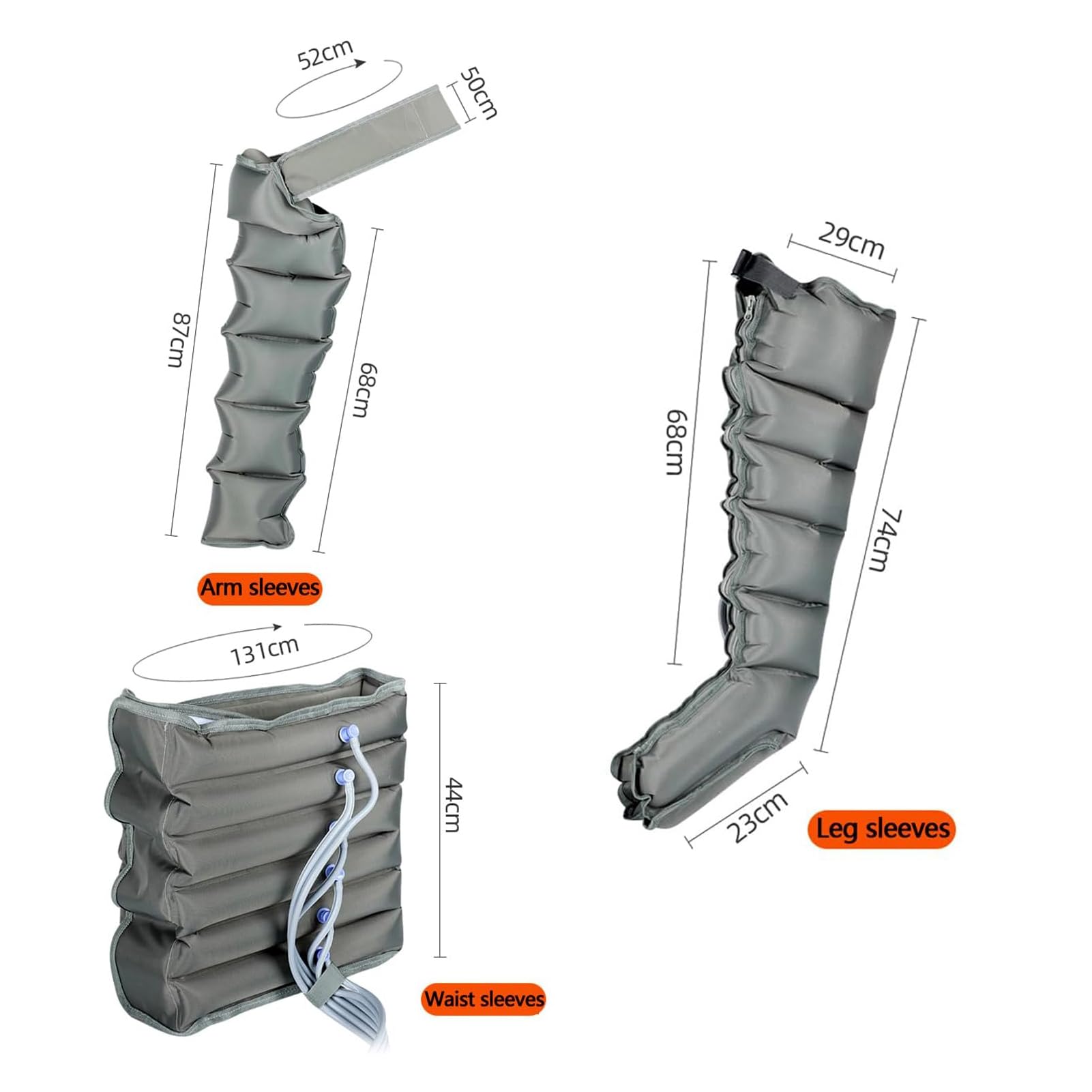 Pressoterapia Linfodrenaggio per Casa, Apparecchio Massaggio Linfodrenante Gambe, 6 Camere Massaggiatore Elettrico a Compressione d'Aria, 0-30 Min, 0-240mmHg, per Gambe Addome e Braccia