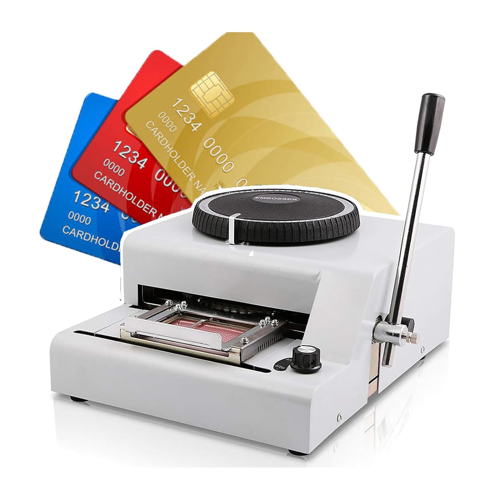 HajMyrdonyx Metal Stainless Steel Stamping Machine, Manual Embossing Machine, Credit Card Embossing Machine, 72 Characters Card Embossing Machine for PVC Cards, Credit ID, VIP