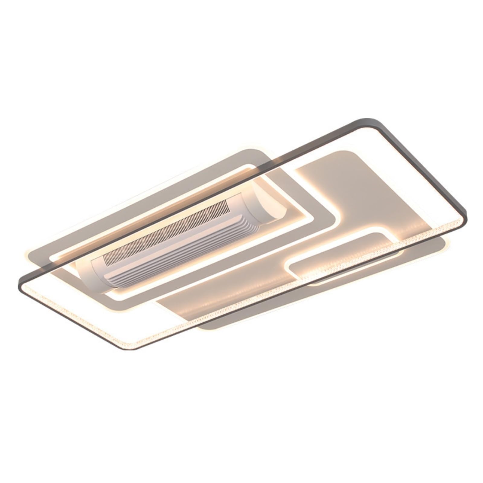 ERETYRET Leafless Fan Light Living Room Dining Bedroom Silent Ceiling Whole House Smart Tmall Elf Quiet Cooling(90w Rectangle)