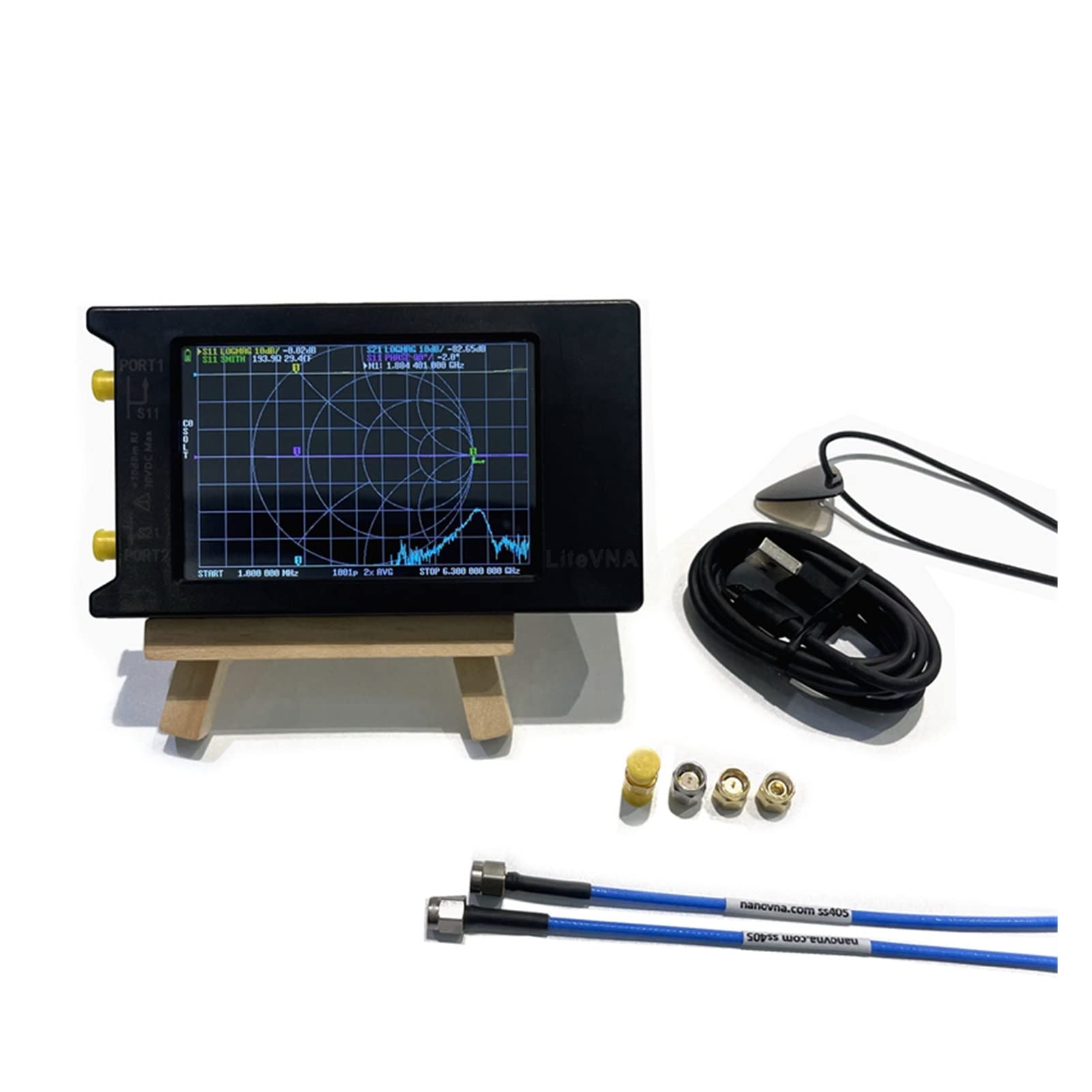 Analyseur de Réseau, Testeur vectoriel VNA-64 50K HZ ~ 6,3 GHz VNA .9 Analyseur de réseau l'écran tactile 5ICNH Hf vhf uhf Mise à jour l'antenne NAN ovna