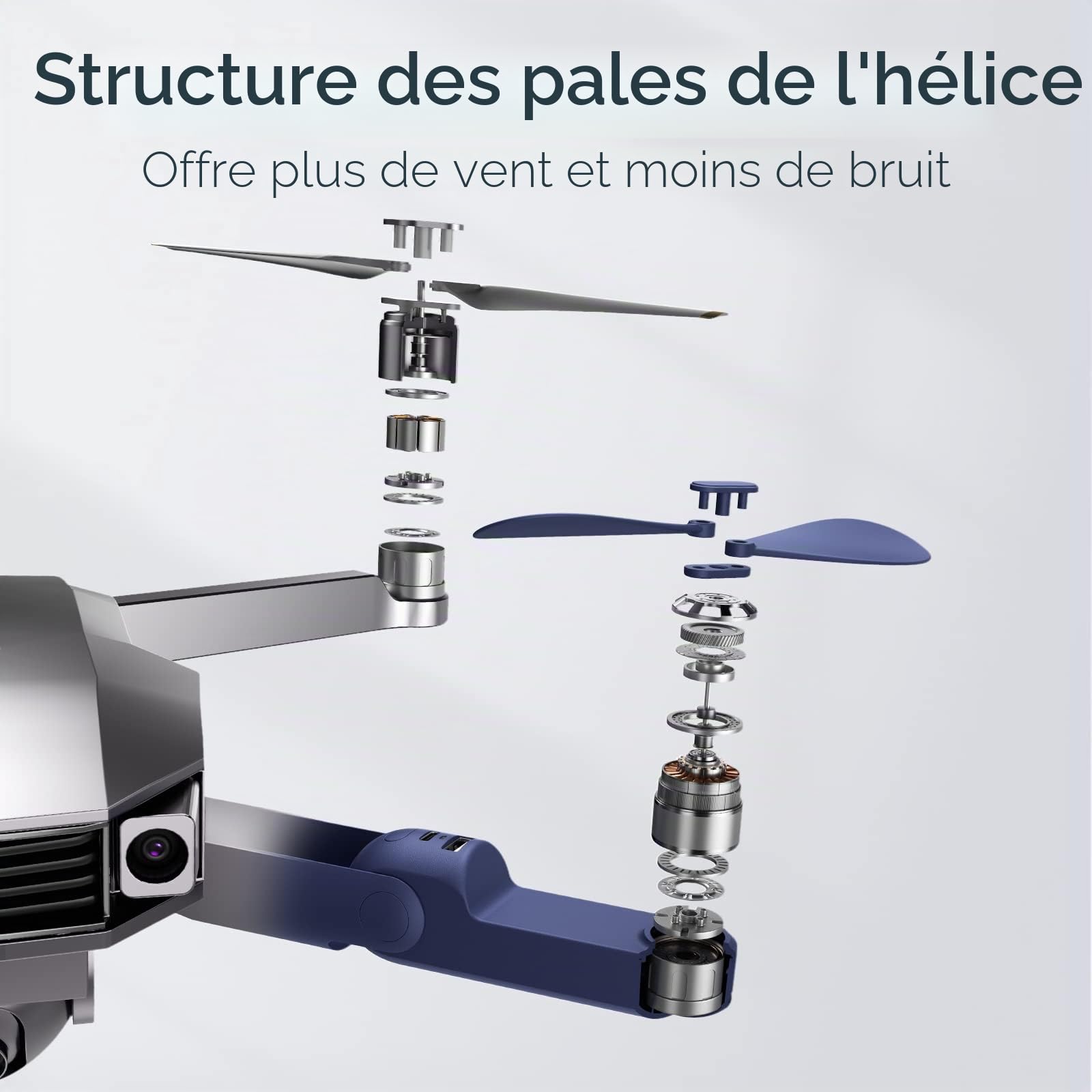 JISULIFE Ventilateur de Poche, Mini Ventilateur à Main Portable, à Piles Rechargeables par USB [14-21 heures], Ventilateur Personnel Pliable et Silencieux Avec Batterie Externe, Lampe de Poche-Bleu